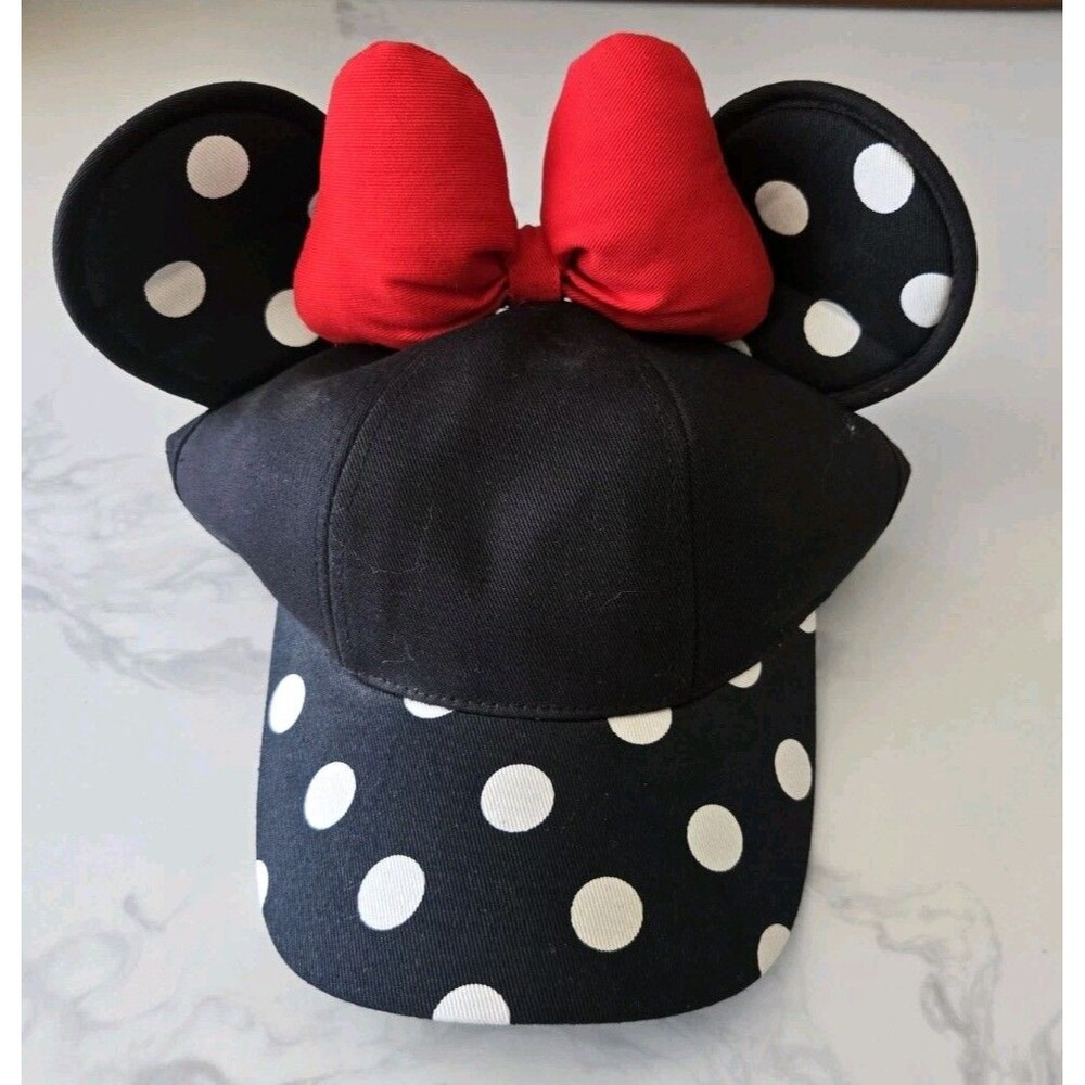 Disneyland Resort Black Minnie Mouse PolkaDot Adult Hat Cap Ears